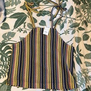 NWT Madewell TeXTURE & THREAD Striped Tie-Strap Top